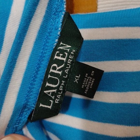 NWOT Lauren Ralph Lauren blue-striped boatneck top! - Picture 7 of 8
